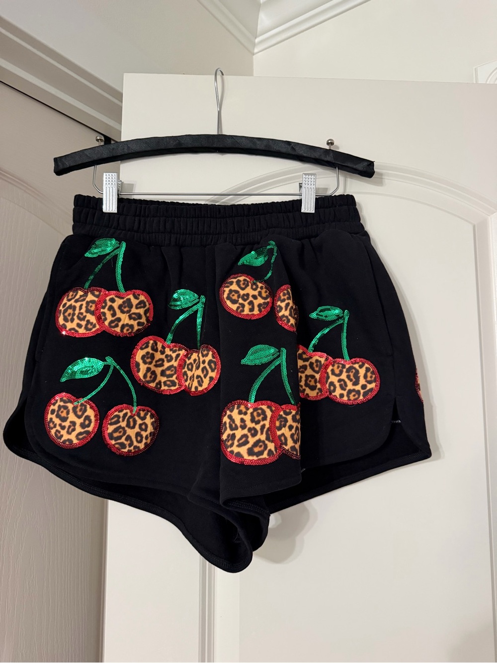 Queen of Sparkles Black Cherry Print Sweatshirt and Shorts Set - Picture 5 of 7